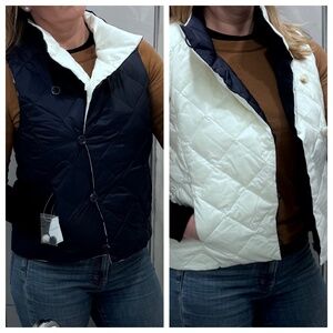 J. McLaughlin Vivian Reversible Quilted Down Vest NWT Size S